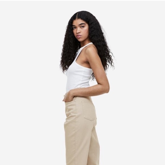 H&M Mom Loose Fit Twill Pants|Beige,size 12| - Picture 7 of 9